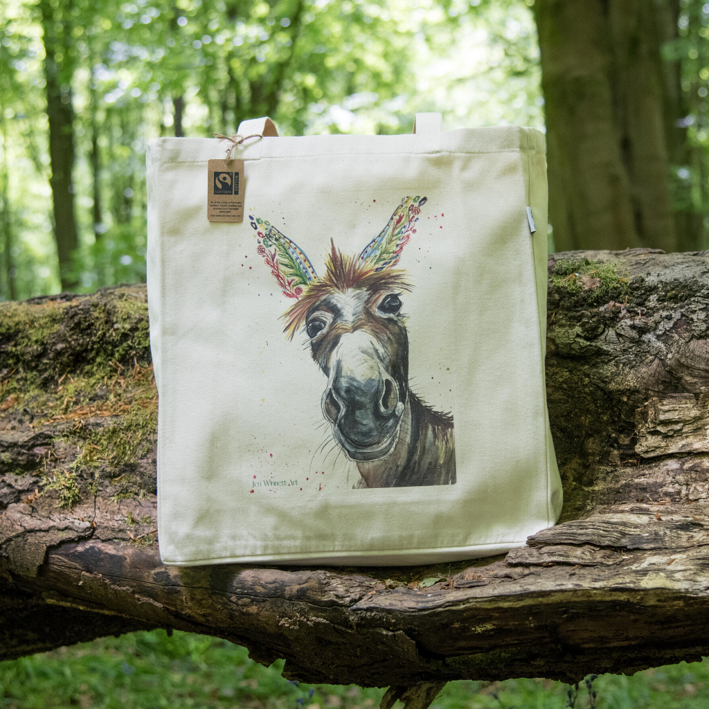 Dylan the Donkey Organic and Fair Trade Cotton Eco Tote Bag